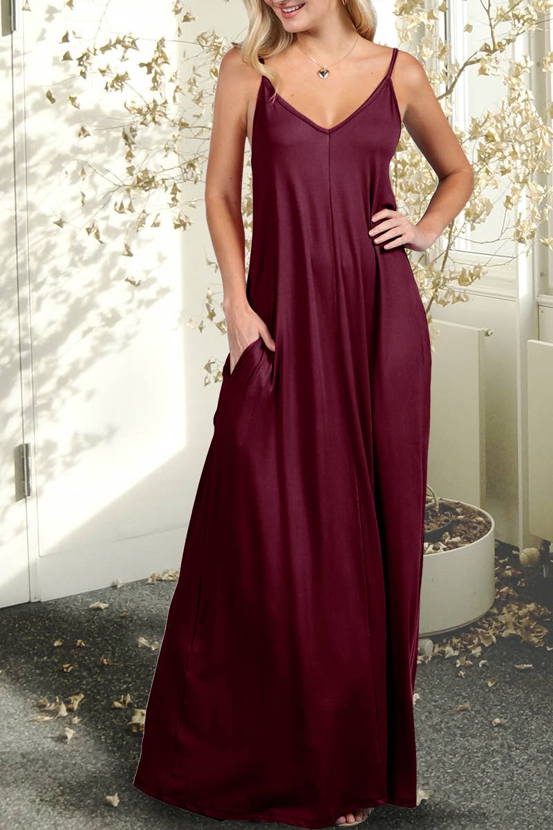 Spaghetti Strap Knit Maxi Dress