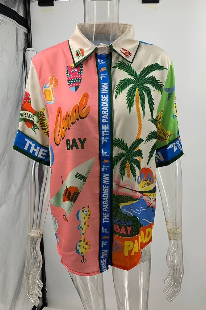 Summer Beach Vacation Printing 2pcs Pants Set JRM057