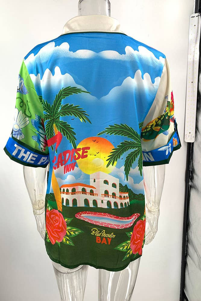 Summer Beach Vacation Printing 2pcs Pants Set JRM057