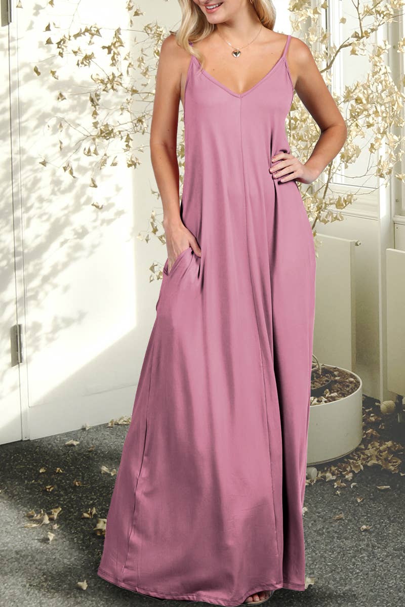 Spaghetti Strap Knit Maxi Dress