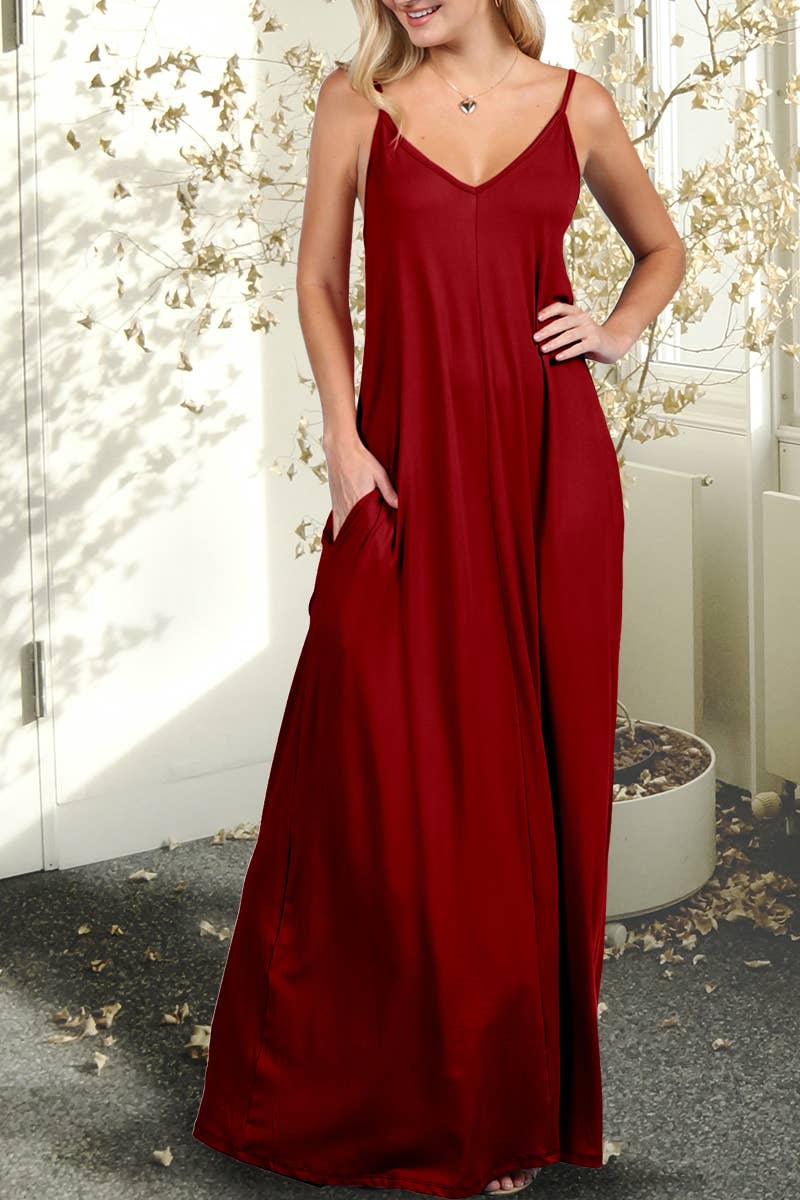 Spaghetti Strap Knit Maxi Dress