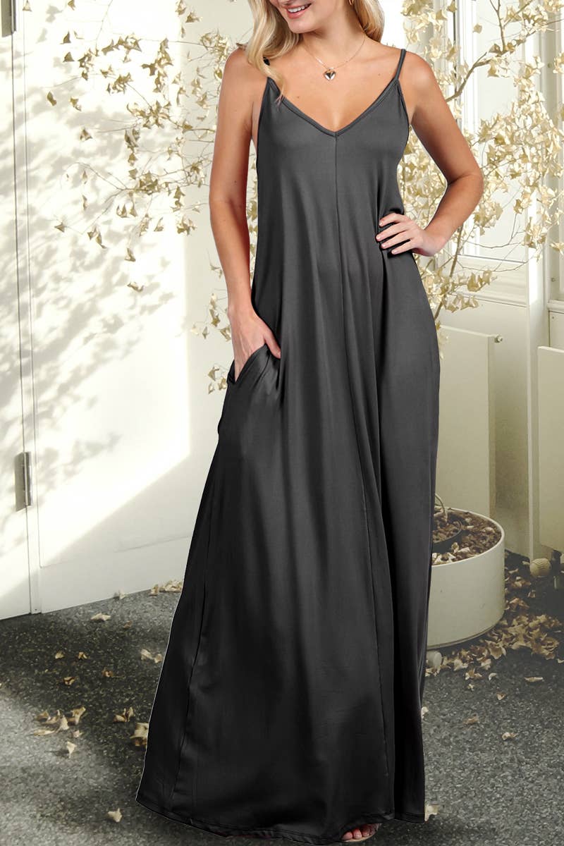 Spaghetti Strap Knit Maxi Dress